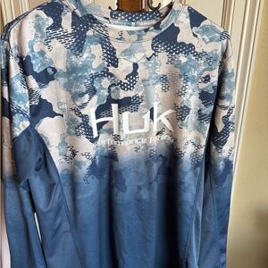 Huk Blue and Gray Camo Performance Shirt